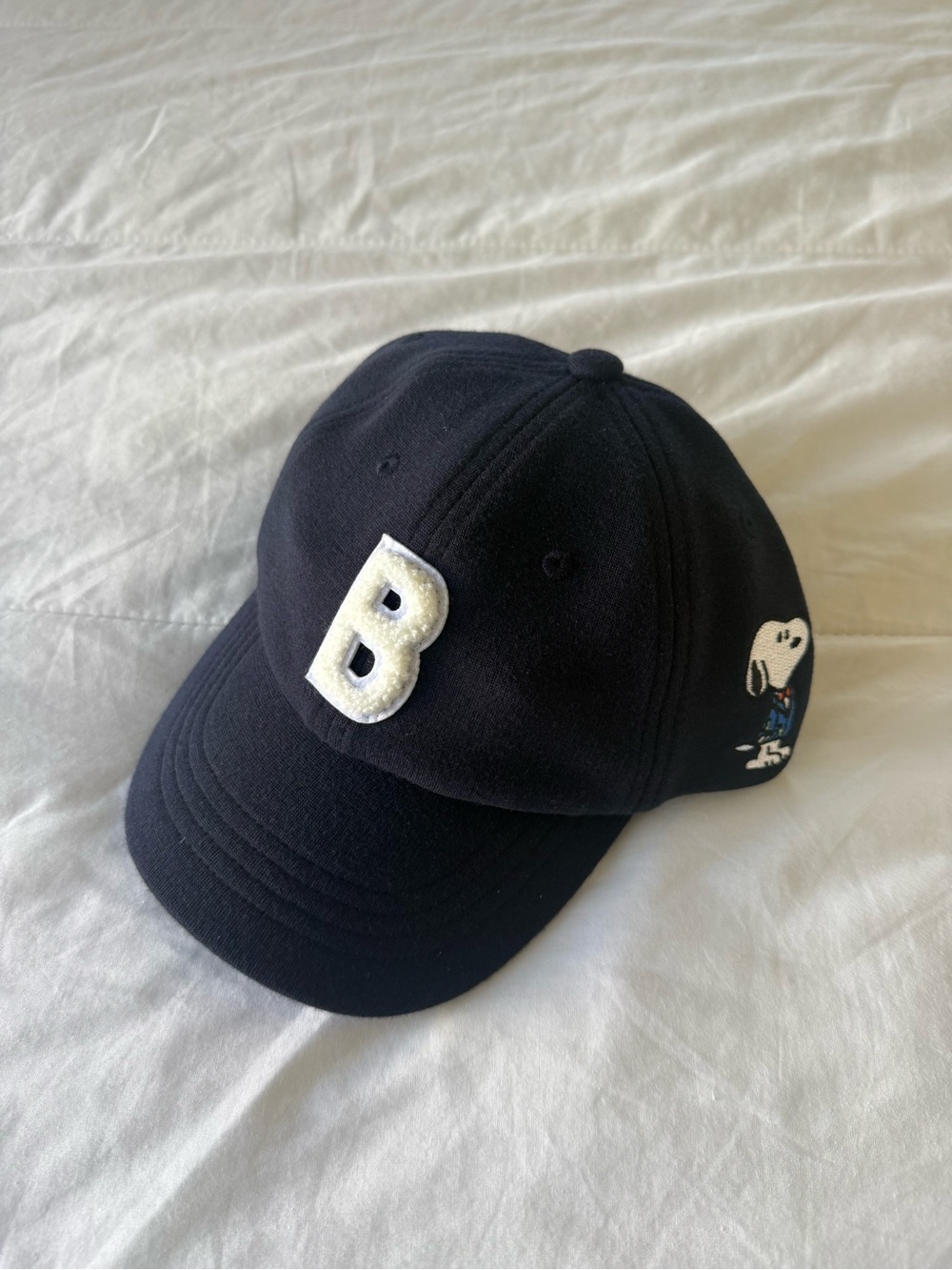 Snoopy x Brooks Brothers Navy Cap with White 'B' Patch and Snoopy Embroidery